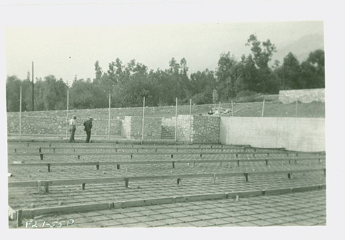 View of tennis court construction at Charles S. Farnsworth Park