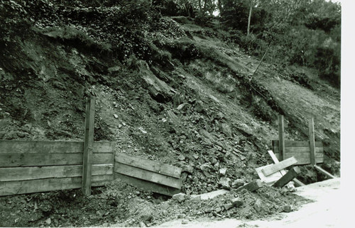 View of the hillside failure at Hollywood Bowl