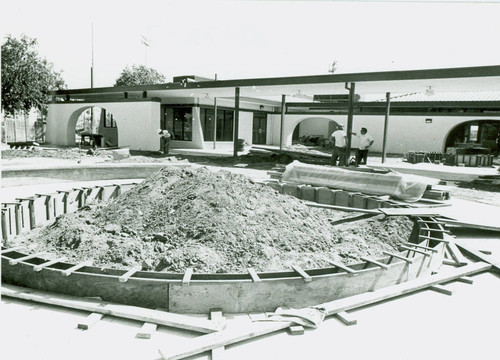 View of landscape installation at the new community center at Belvedere Park