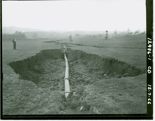 View of construction of Marshall Canyon Golf Course