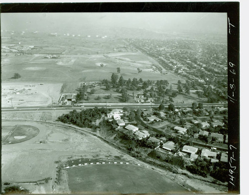 Aerial view of La Mirada Park and Golf Course