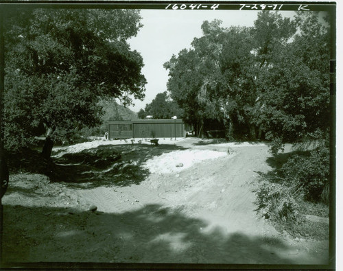 View of construction of the nature center at Placerita Canyon