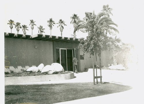 View of the pool house at Salazar Park