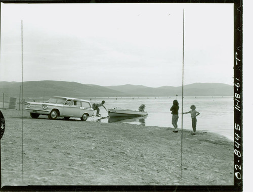 View of boat launching from Puddingstone Lake at Frank G. Bonelli Regional Park