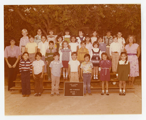 First grade class photo of Los Altos School, Whittier, California