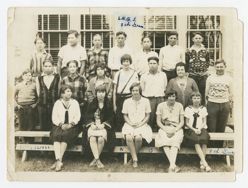 Eighth grade class photo of Los Nietos Grade School, Los Nietos, California