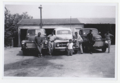 Frank Marquez and employees at the Marquez Ranch, Santa Fe Springs, California