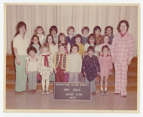 Kindergarten class photo of Sunnyside Elementary School, Whittier, California