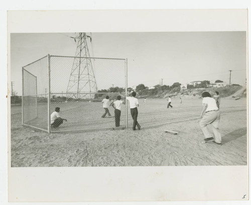 Baseball game at the Los Amigos Park, Whittier, California