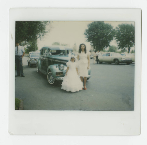 Christina Rivas-Solis and Carolina Rivas at the St. Gregory the Great Church, Whittier, California