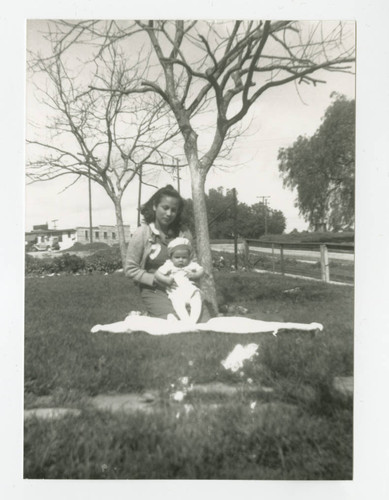 Carmen Cabral with Angel at their house, South Whittier, California