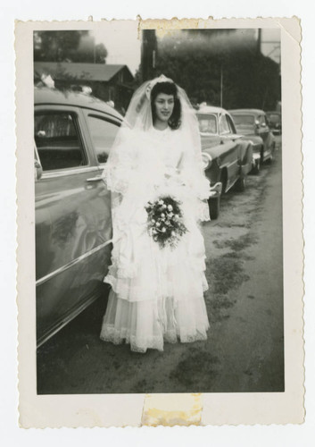 Lupe Loza on her wedding day, Los Nietos, California