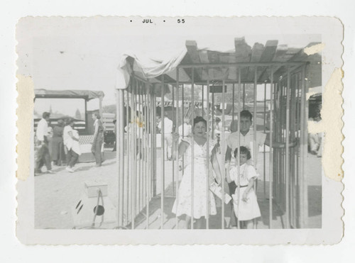 Carmen Cabral with Louis and Annie at the Independence Day Carnival, South Whittier, California