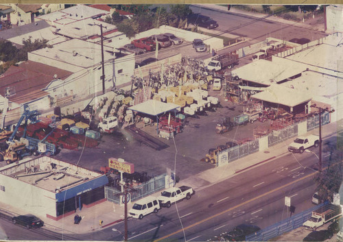 Aerial view of Orbit Rental, Whittier, California