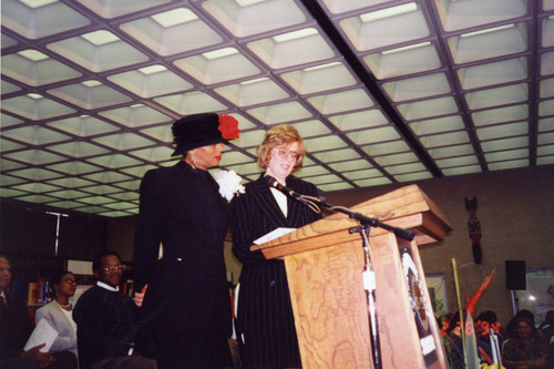 Terry McMillan and County Librarian at African American Living Legends Program