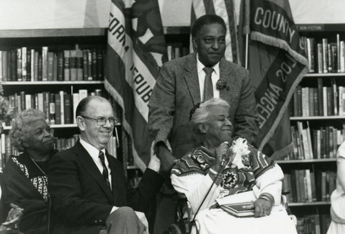 Frances Williams and Kenneth Hahn On Stage at African American Living Legends Program