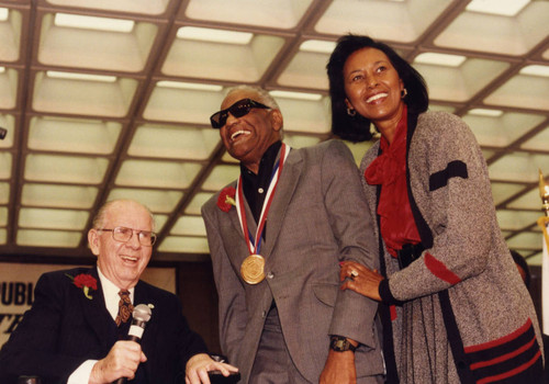 Kenneth Hahn, Ray Charles, and Yvonne Brathwaite Burke