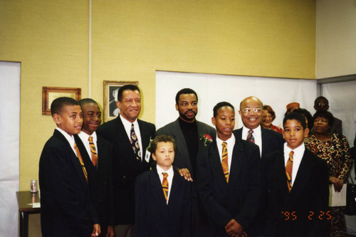 Honorees Carter, Burton, and Comer and African American Male Achievers Network at African American Living Legends Program