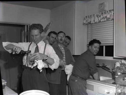 Men at Walt Hoffman's House Partying