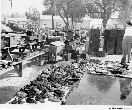 Shoes in a parking lot
