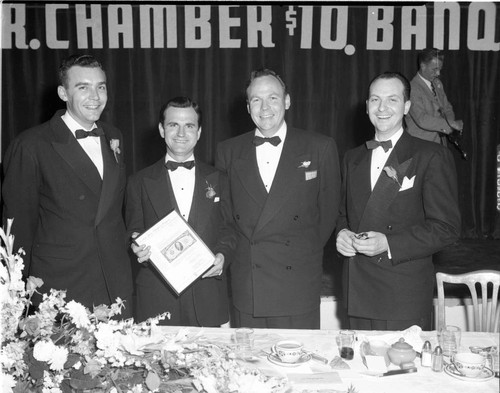Presentation of awards at Jr. Chamber of Commerce dinner