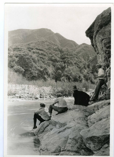 San Gabriel Canyon with people