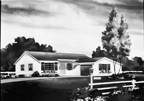 Architectural illustration of a single family home