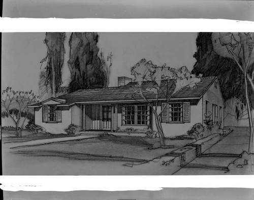 Drawing of a detached house