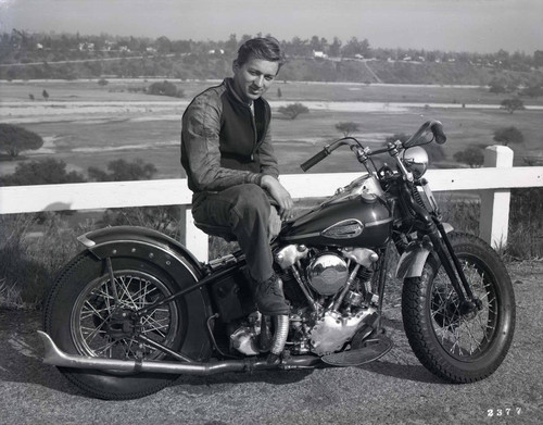 Man sitting on motorcycle