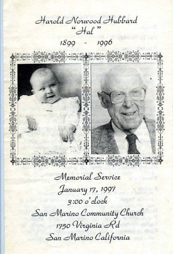 Harold Memorial Service Program January 17, 1997