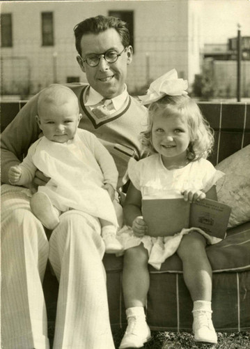Harold with daughters, 1933, Beverly 1, and Marilyn, 3 years old