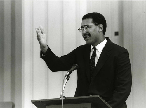 Chris Holden addresses Womens Equality Day at P.C.C. 1989