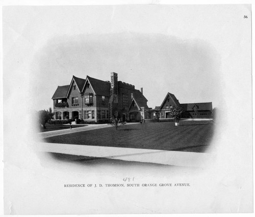 Residence of J D Thomson, South Orange Grove Avenue