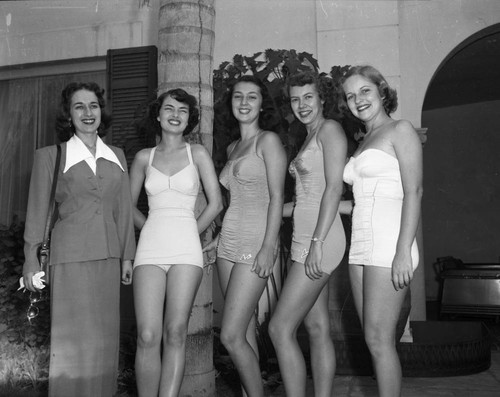 Bathing beauties and friend