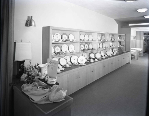 Store display of china plates