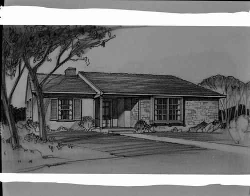 Drawing of a detached house