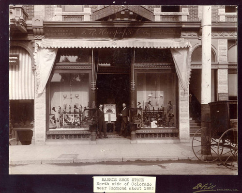 Harris Shoe Store, North Side of Colorado, near Raymond about 1892