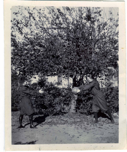 Leonora Scott Muse Curtin and friend at the Classical School for Girls