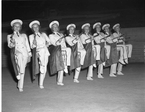 Junior Rose Bowl flag and song girls