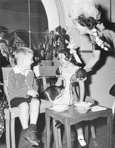 Children with Woman at Wedding Reception