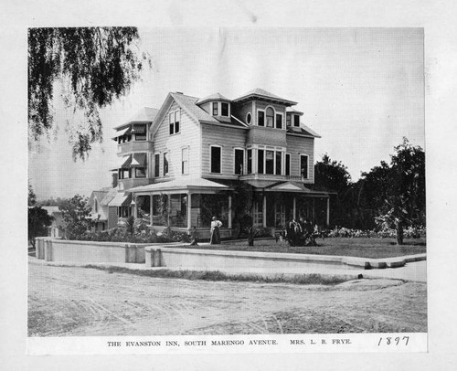 The Evanston Inn, South Marengo Avenue. Mrs. L. B. Frye. 1897