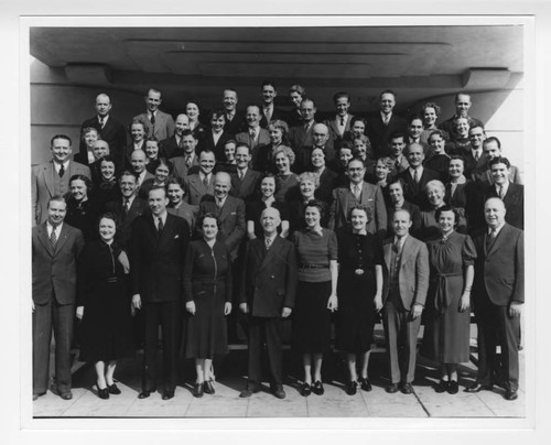 Woodbury College President Ray "Pop" Whitten Poses With Faculty