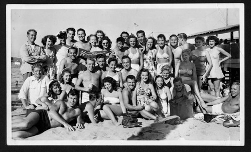 Woodbury College students at the beach