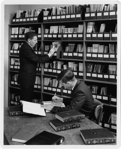 Students Using Research Materials in the Woodbury College Library