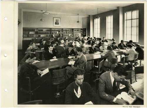 Students Study in the Library of Woodbury College