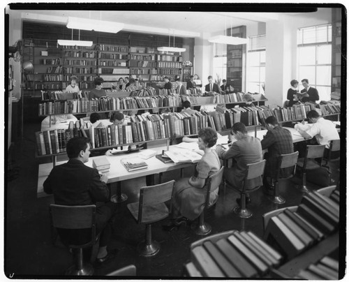 Students in the Woodbury College West Library