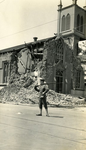 Santa Barbara 1925 Earthquake Damage - Our Lady of Sorrows Church