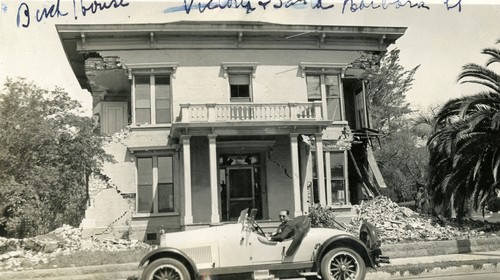 Santa Barbara 1925 Earthquake Damage - Corner of Victoria & Santa Barbara Streets