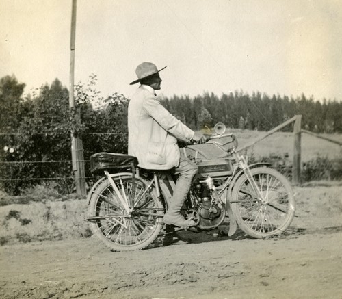 Peter Riedel Riding His Motorcycle