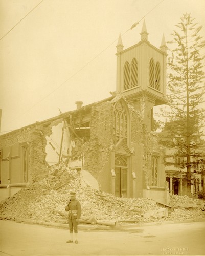 Santa Barbara 1925 Earthquake Damage - Our Lady of Sorrows Church